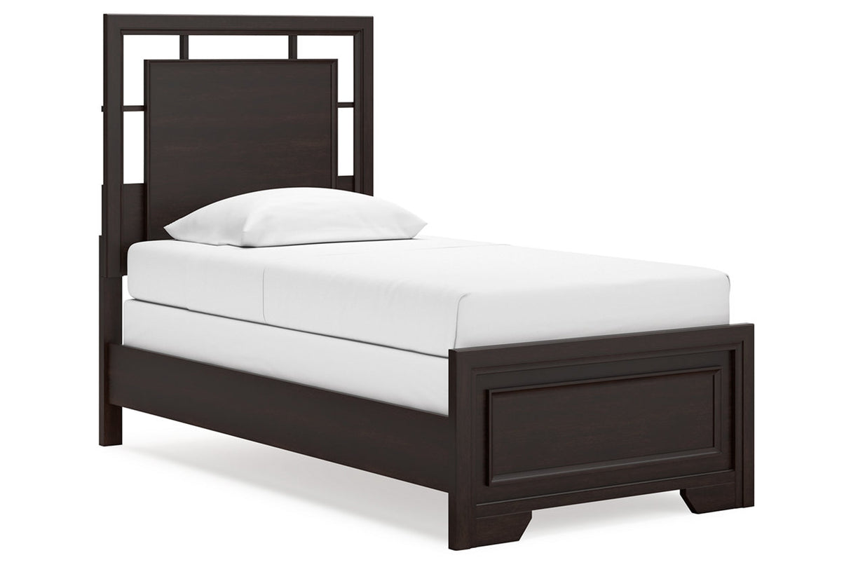 Covetown Dark Brown Twin Panel Bed -  Ashley - Luna Furniture