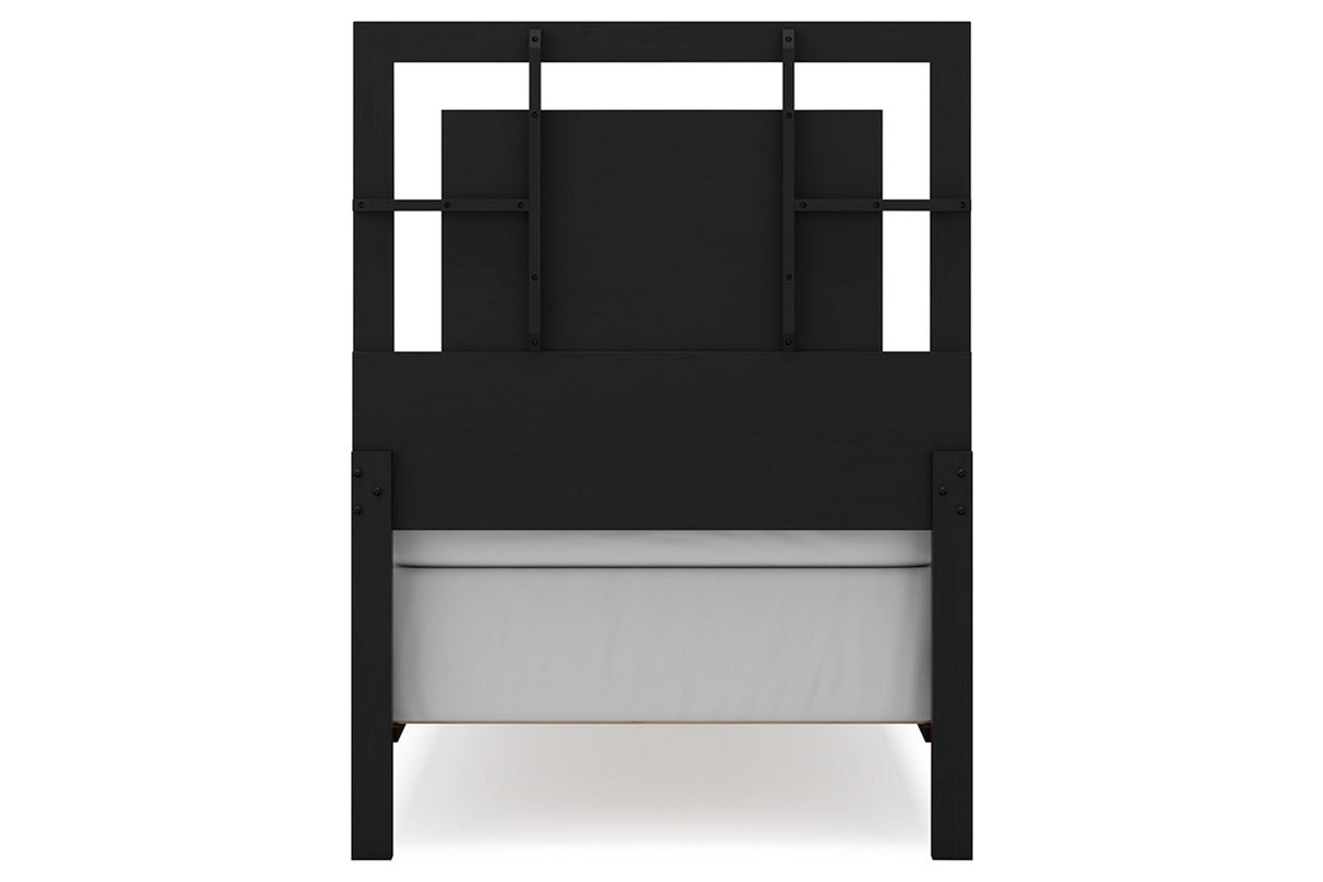 Covetown Dark Brown Twin Panel Bed -  Ashley - Luna Furniture