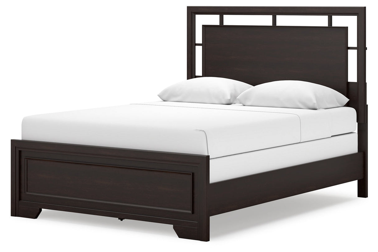 Covetown Dark Brown Queen Panel Bed -  Ashley - Luna Furniture