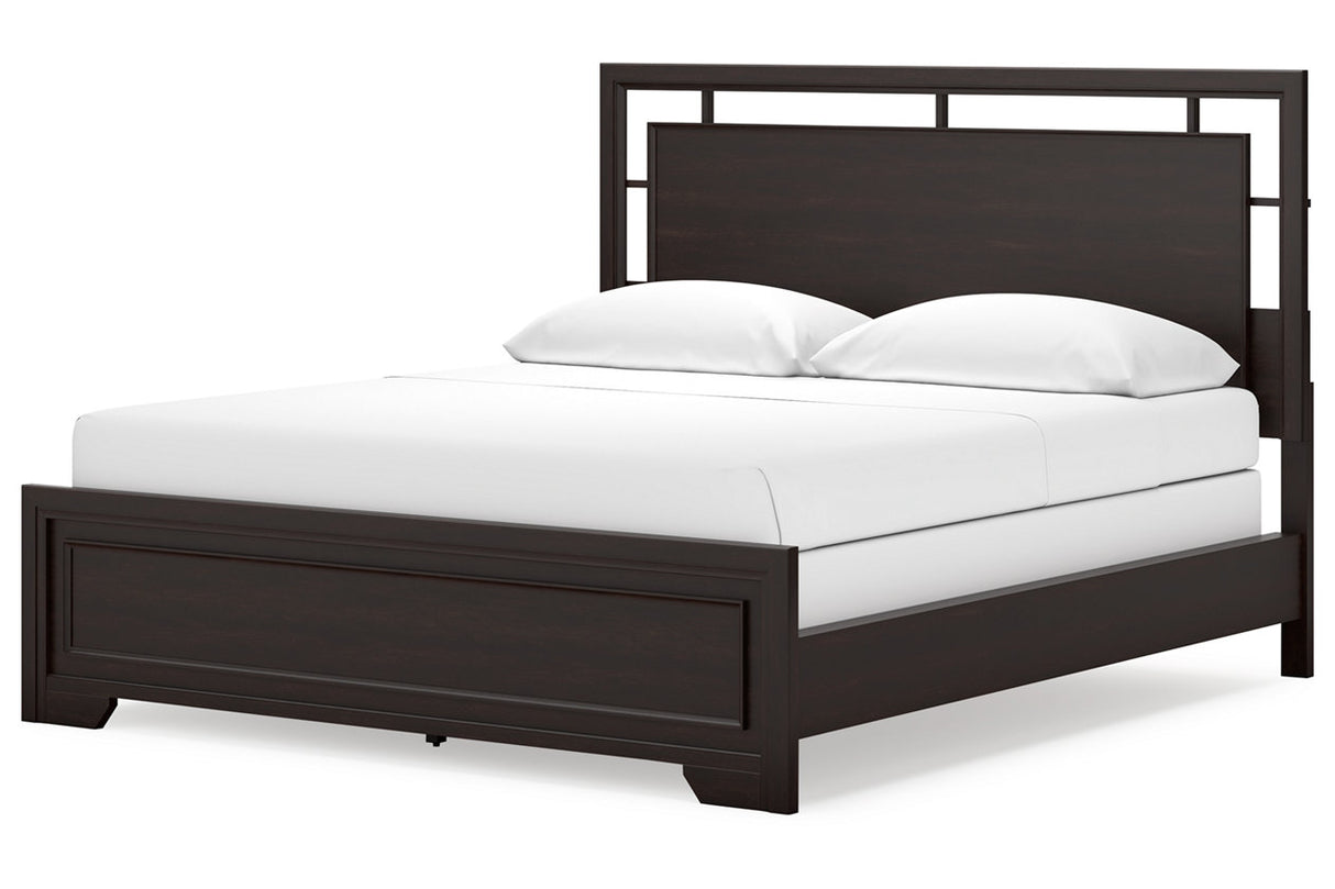 Covetown Dark Brown California King Panel Bed -  Ashley - Luna Furniture