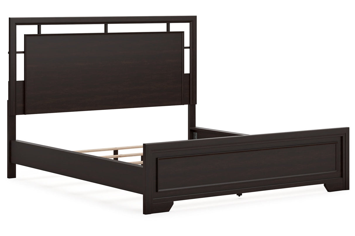 Covetown Dark Brown California King Panel Bed -  Ashley - Luna Furniture