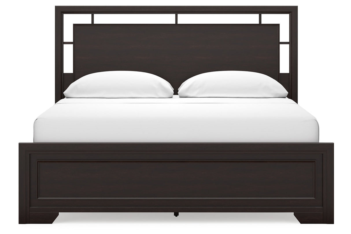 Covetown Dark Brown California King Panel Bed -  Ashley - Luna Furniture