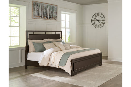 Covetown Dark Brown Queen Panel Bed -  Ashley - Luna Furniture