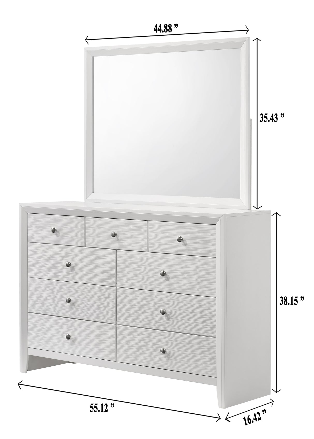 Denker White Panel Bedroom Set -  Crown Mark - Luna Furniture