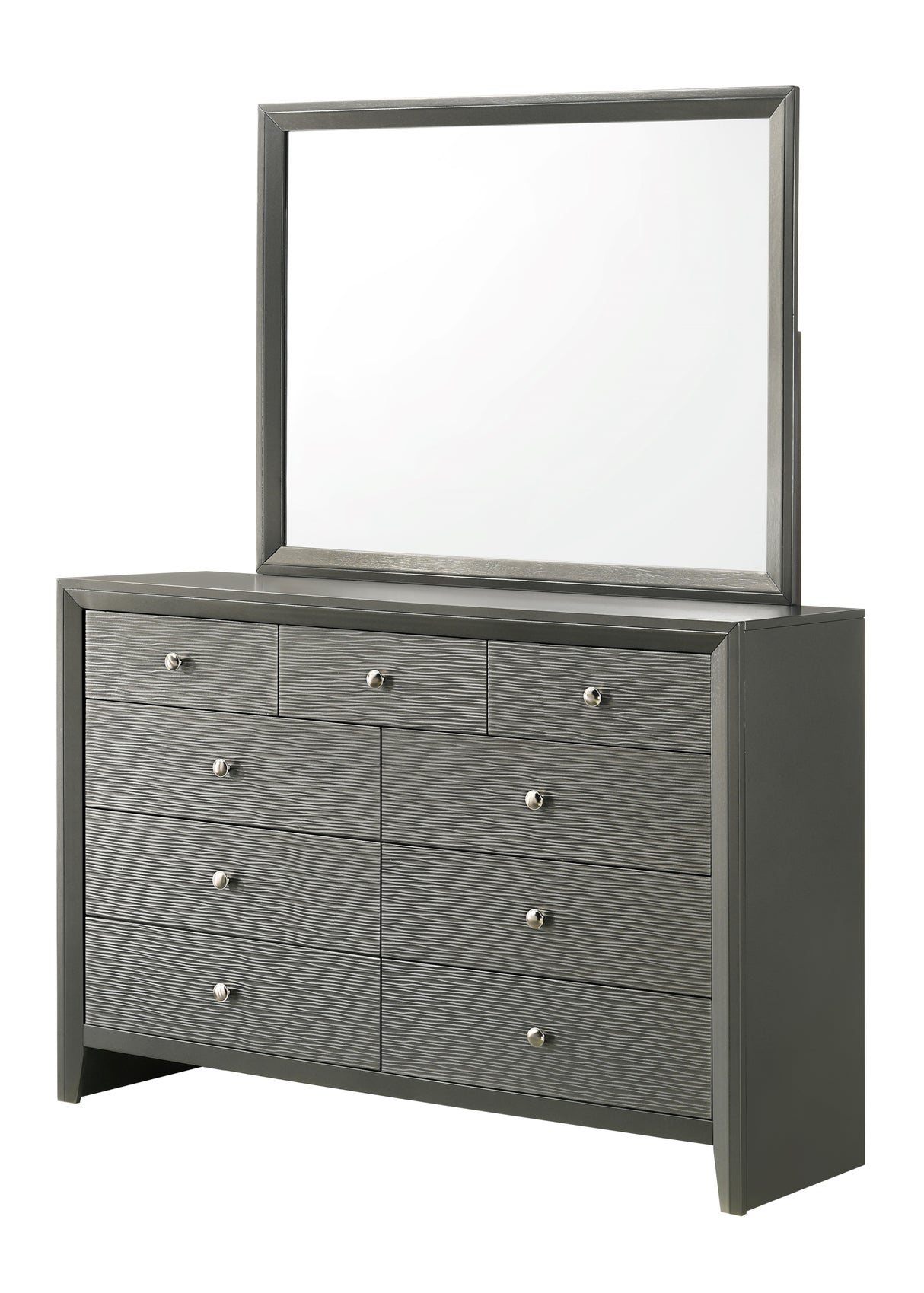 Denker Gunmetal Dresser Mirror -  Crown Mark - Luna Furniture