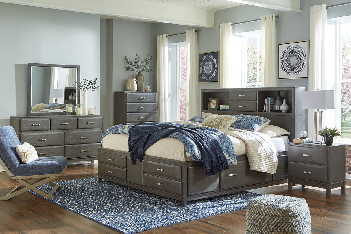 Caitbrook Gray California King Storage Bed with 8 Drawers -  Ashley - Luna Furniture