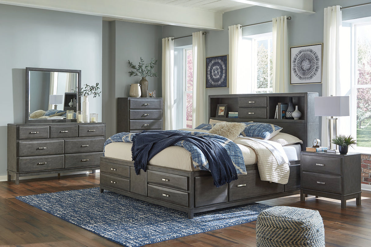 Caitbrook Gray California King Storage Bed with 8 Drawers -  Ashley - Luna Furniture