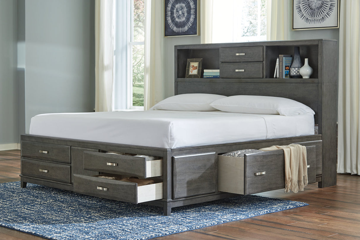 Caitbrook Gray California King Storage Bed with 8 Drawers -  Ashley - Luna Furniture