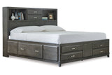 Caitbrook Gray California King Storage Bed with 8 Drawers -  Ashley - Luna Furniture