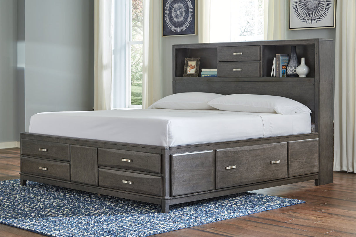 Caitbrook Gray California King Storage Bed with 8 Drawers -  Ashley - Luna Furniture