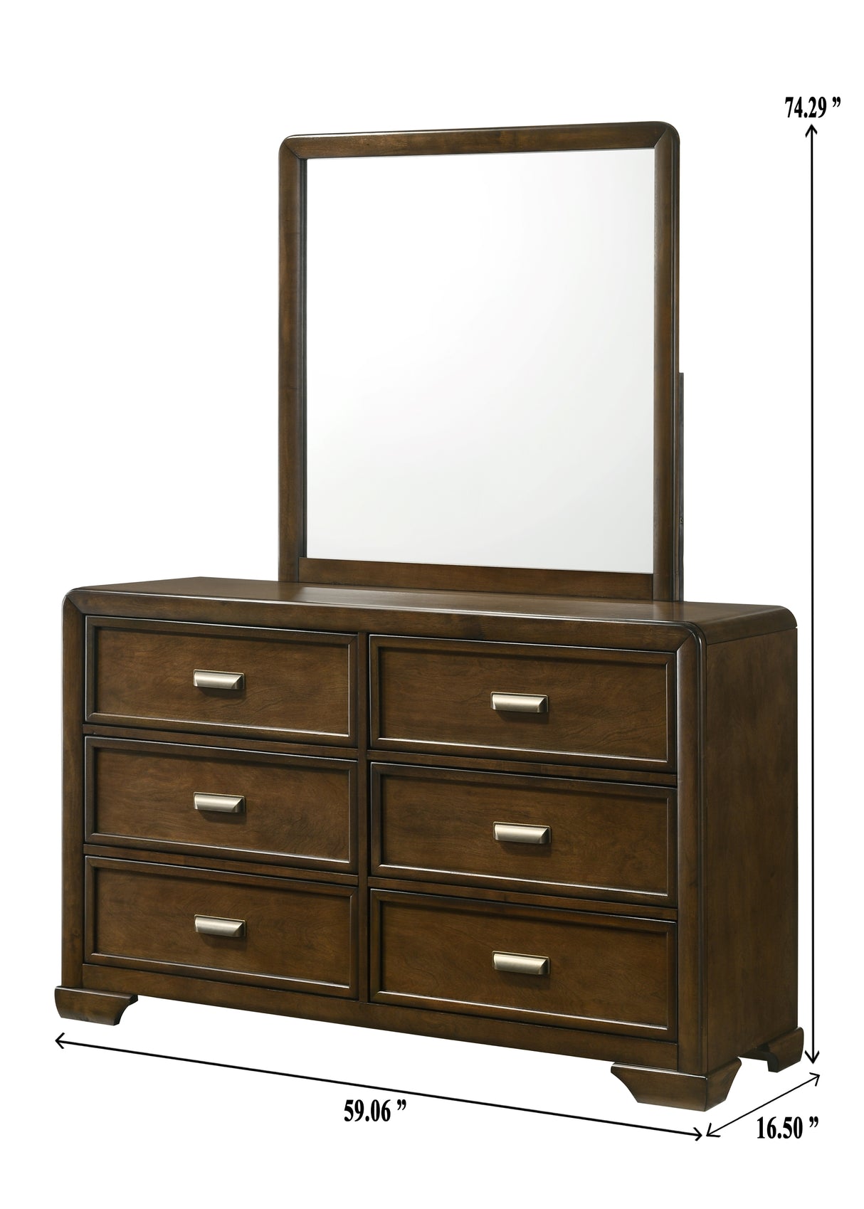 Coffield Brown Dresser Mirror -  Crown Mark - Luna Furniture