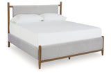 Lyncott Brown Queen Upholstered Panel Bed -  Ashley - Luna Furniture