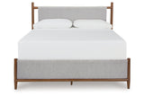 Lyncott Brown Queen Upholstered Panel Bed -  Ashley - Luna Furniture