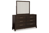 Neymorton Dark Grayish Brown Dresser and Mirror from Ashley - Luna Furniture