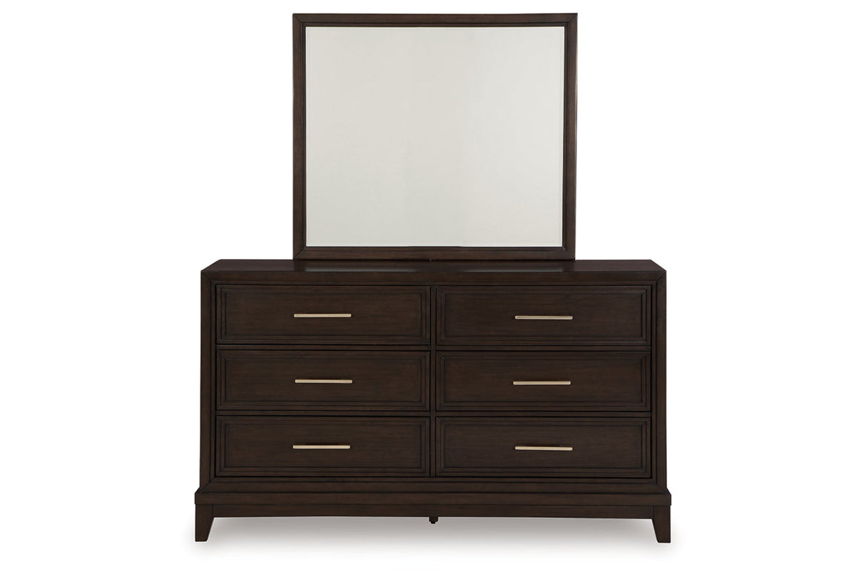 Neymorton Dark Grayish Brown Dresser and Mirror from Ashley - Luna Furniture