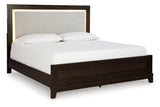 Neymorton Dark Grayish Brown California King Upholstered Panel Bed from Ashley - Luna Furniture