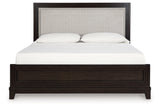 Neymorton Dark Grayish Brown California King Upholstered Panel Bed from Ashley - Luna Furniture