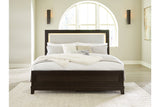 Neymorton Dark Grayish Brown California King Upholstered Panel Bed from Ashley - Luna Furniture