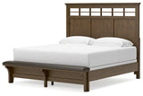 Shawbeck Dark Brown King Panel Bed -  Ashley - Luna Furniture