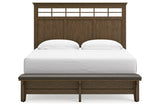 Shawbeck Dark Brown King Panel Bed -  Ashley - Luna Furniture