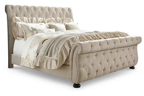 Willenburg Linen California King Upholstered Sleigh Bed from Ashley - Luna Furniture