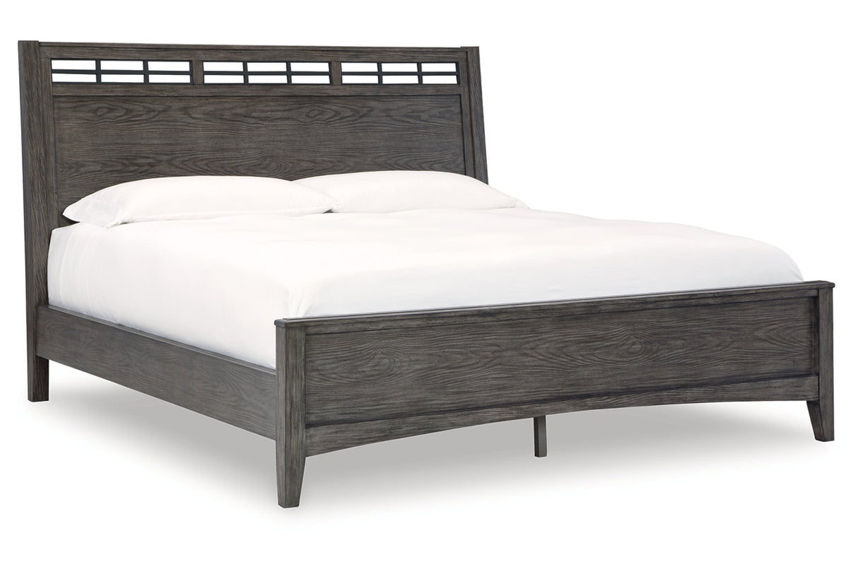 Montillan Grayish Brown King Panel Bed -  Ashley - Luna Furniture