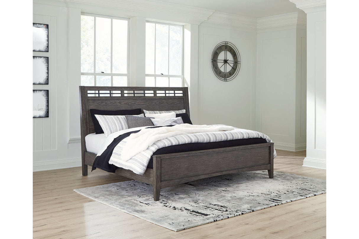 Montillan Grayish Brown Queen Panel Bed -  Ashley - Luna Furniture