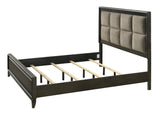 Saratoga Brown King Upholstered Panel Bed -  Crown Mark - Luna Furniture