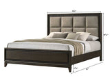 Saratoga Brown King Upholstered Panel Bed -  Crown Mark - Luna Furniture