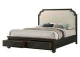 Hamilton Dark Brown Upholstered Storage Platform Bedroom Set -  Crown Mark - Luna Furniture