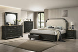 Hamilton Dark Brown Queen Upholstered Storage Platform Bed -  Crown Mark - Luna Furniture