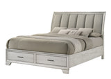 Jaymes White Mist Queen Footboard Storage Platform Bed -  Crown Mark - Luna Furniture