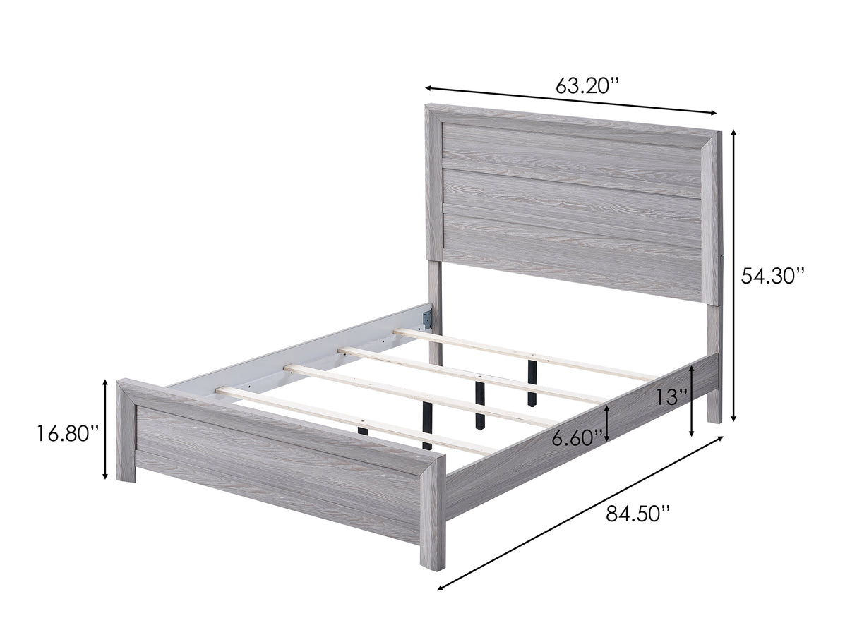 Adelaide Driftwood Queen Panel Bed -  Crown Mark - Luna Furniture