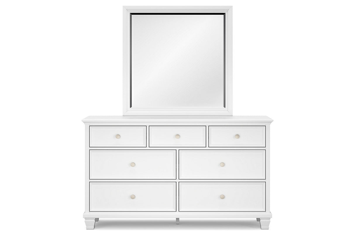 Fortman White Dresser and Mirror -  Ashley - Luna Furniture