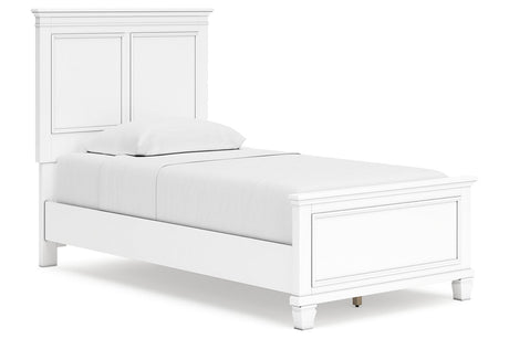 Fortman White Twin Panel Bed from Ashley - Luna Furniture