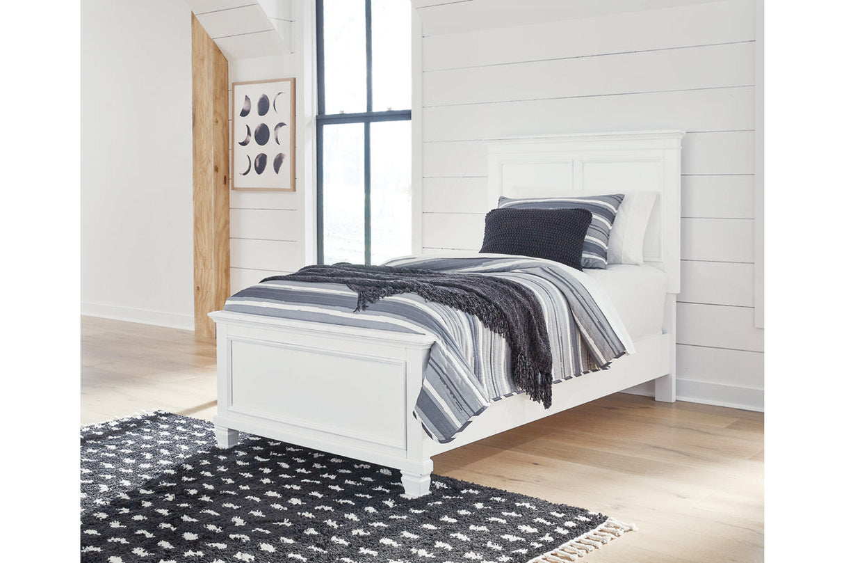 Fortman White Twin Panel Bed from Ashley - Luna Furniture