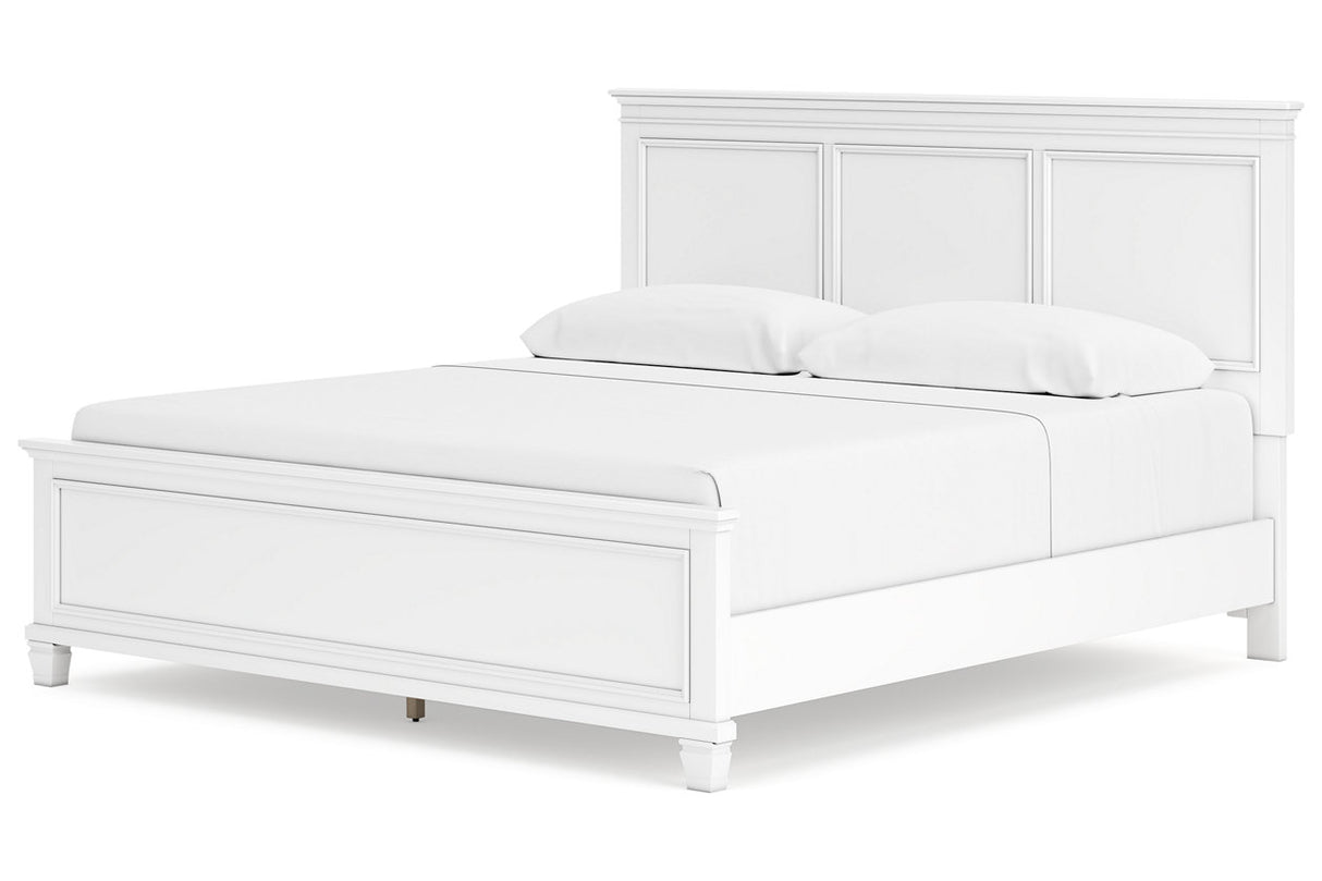 Fortman White King Panel Bed -  Ashley - Luna Furniture