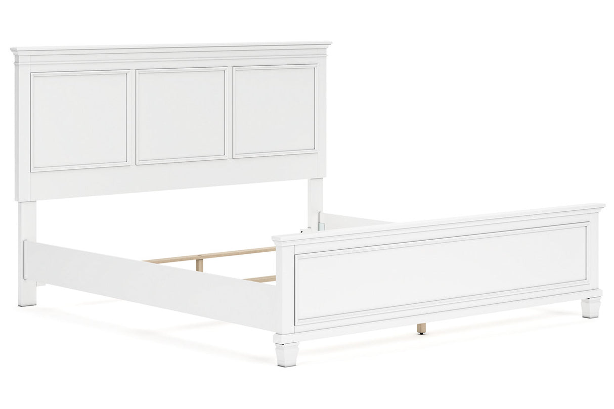 Fortman White King Panel Bed -  Ashley - Luna Furniture