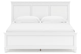 Fortman White King Panel Bed -  Ashley - Luna Furniture