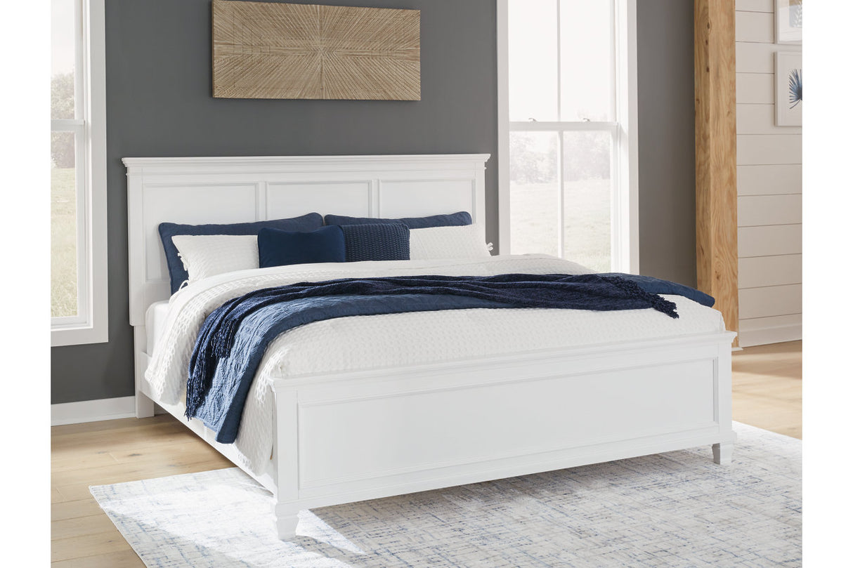 Fortman White King Panel Bed -  Ashley - Luna Furniture