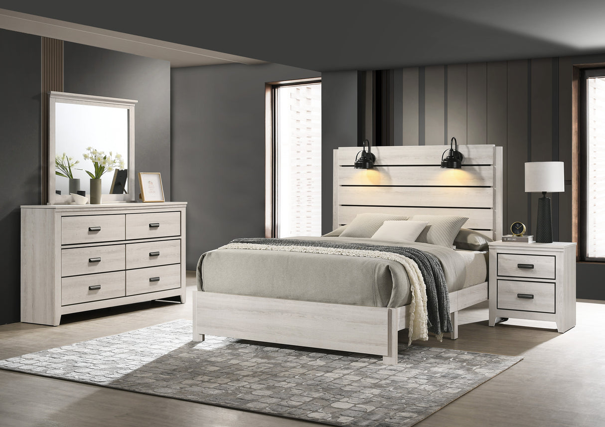 Carter White Platform Bedroom Set -  Crown Mark - Luna Furniture