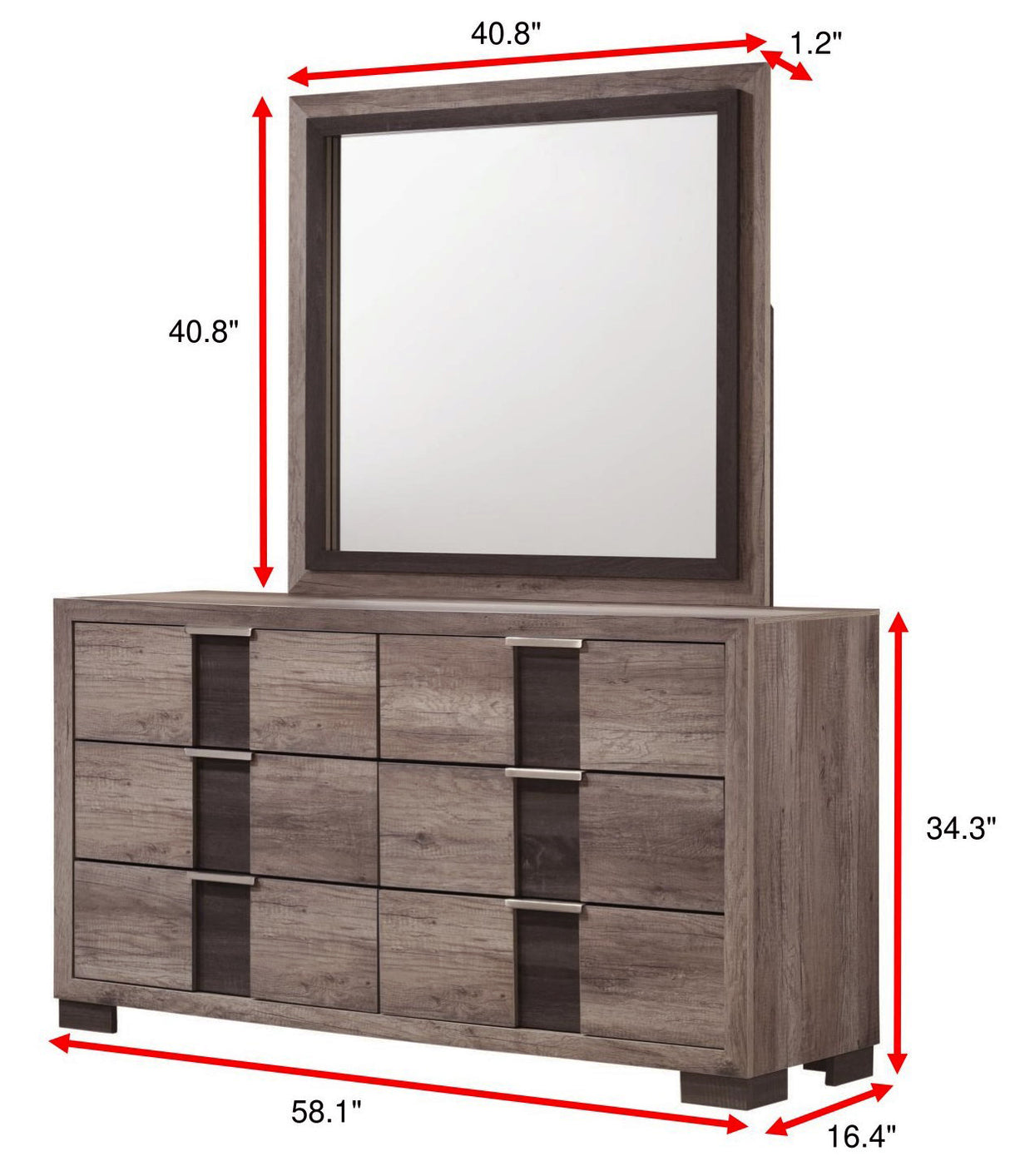 Rangley Brown Mirror -  Crown Mark - Luna Furniture