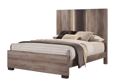Rangley Brown LED Panel Bedroom Set -  Crown Mark - Luna Furniture