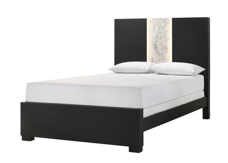 Rangley Black LED Panel Bedroom Set -  Crown Mark - Luna Furniture