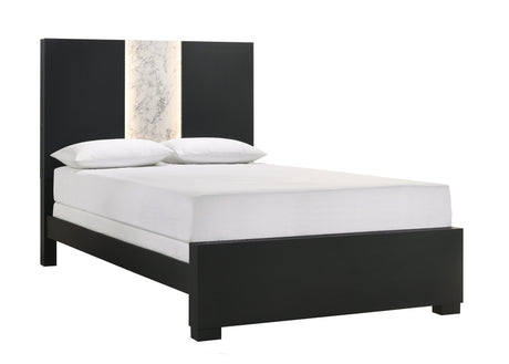 Rangley Black Queen LED Panel Bed -  Crown Mark - Luna Furniture