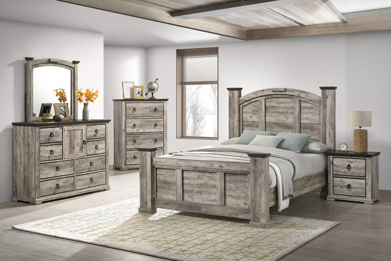 Ella-Mae Beige/Brown Poster Bedroom Set from Crown Mark - Luna Furniture