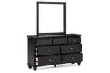 Lanolee Black Dresser and Mirror -  Ashley - Luna Furniture