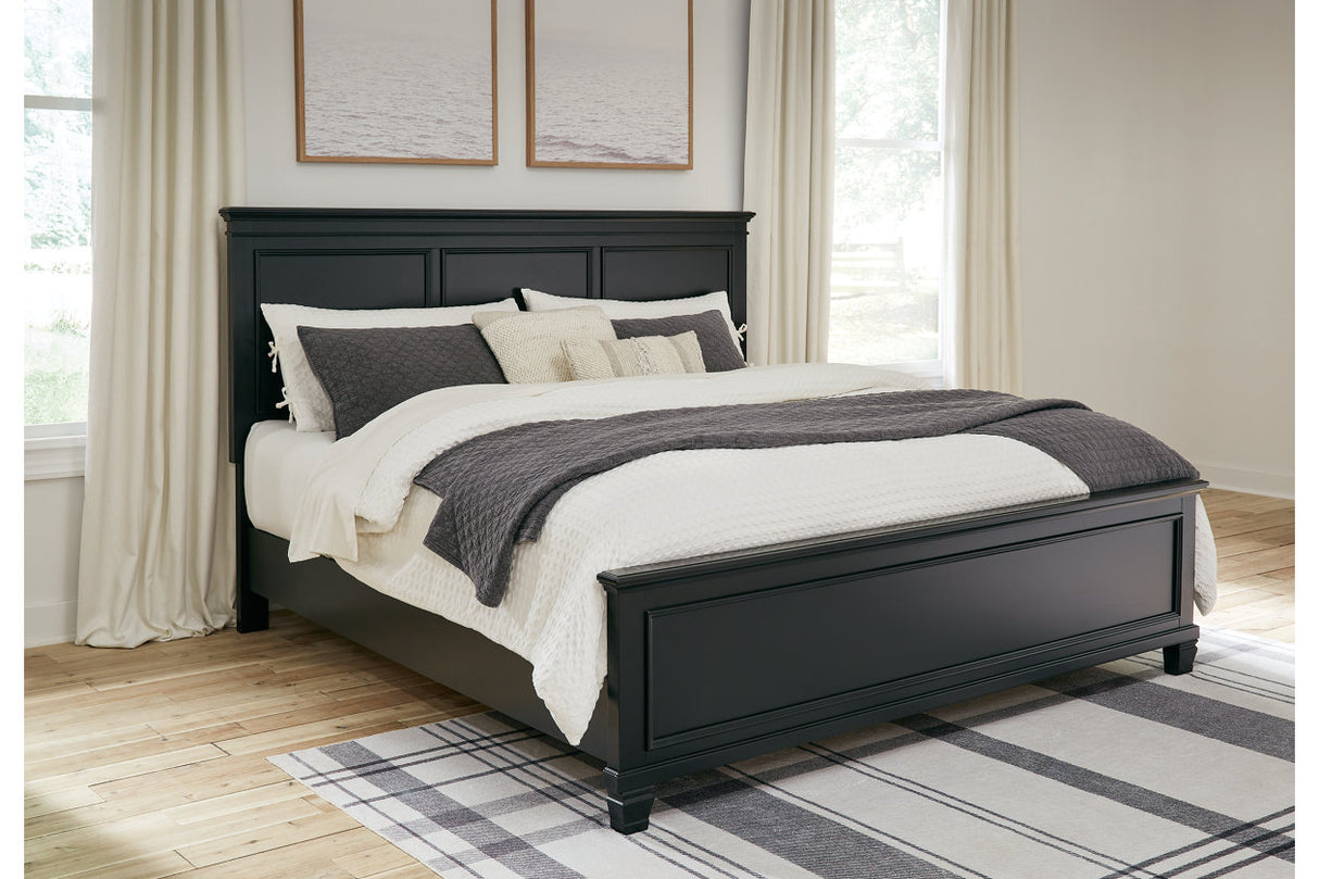 Lanolee Black King Panel Bed -  Ashley - Luna Furniture