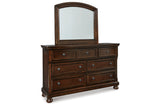 Porter Rustic Brown Dresser and Mirror -  Ashley - Luna Furniture