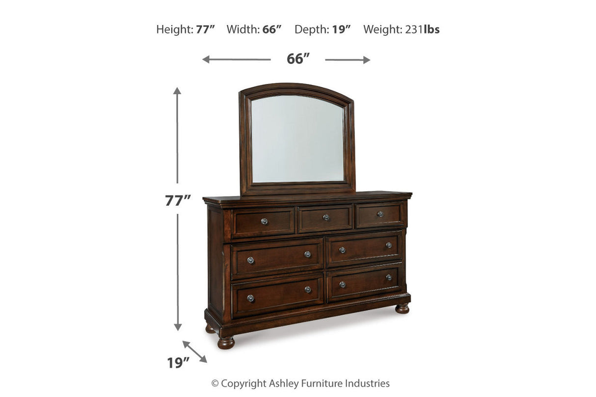 Porter Rustic Brown Dresser and Mirror -  Ashley - Luna Furniture